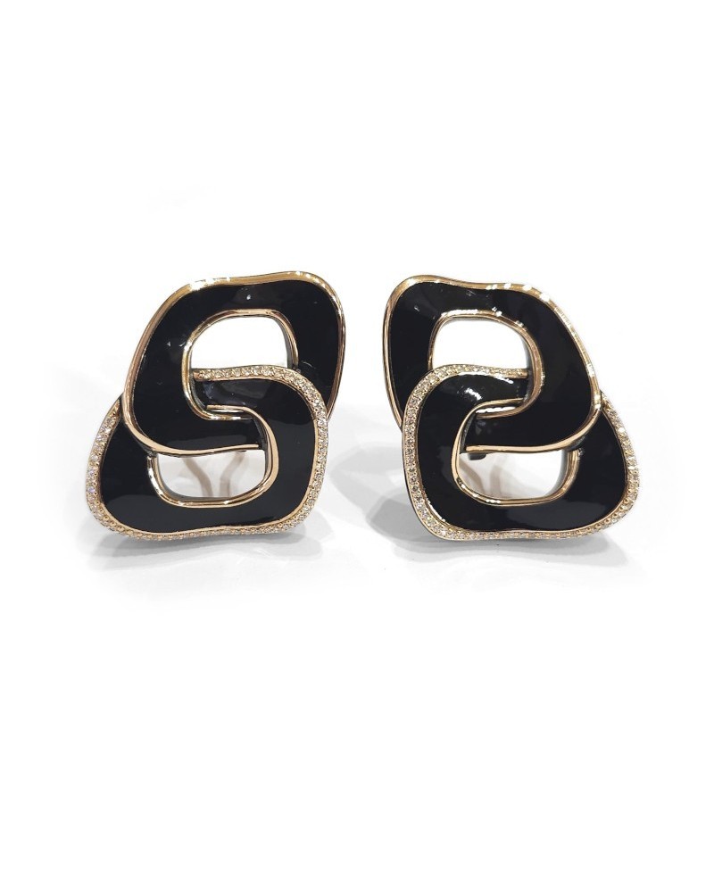 Anteo Magnifica Earrings in Titanium and Gold with Diamonds