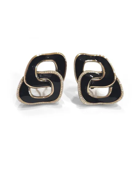 Boucles d'oreilles Anteo Magnifica en Titane et Or avec Diamants