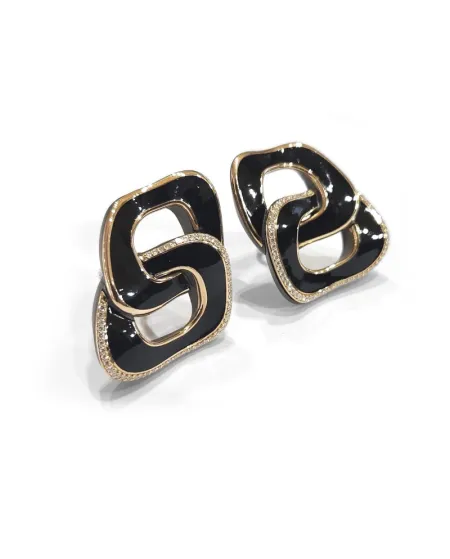 Boucles d'oreilles Anteo Magnifica en Titane et Or avec Diamants