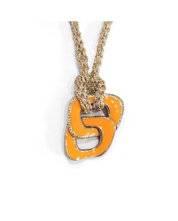 Collana Anteo Magnifica Albicocca in Titanio e Oro con Diamanti Brown