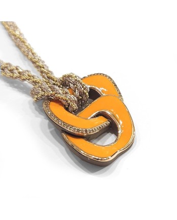 Collana Anteo Magnifica Albicocca in Titanio e Oro con Diamanti Brown