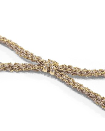 Anteo Magnificent Apricot Necklace in Titanium and Gold with Brown Diamonds