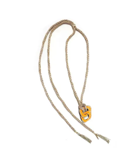 Collana Anteo Magnifica Albicocca in Titanio e Oro con Diamanti Brown