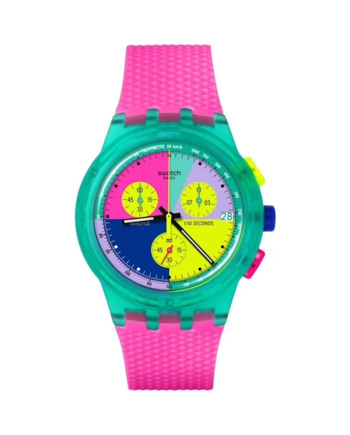 Neon Flash Arrow Chronograph Watch