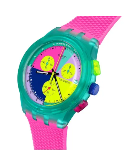Neon Flash Arrow Chronograph Watch