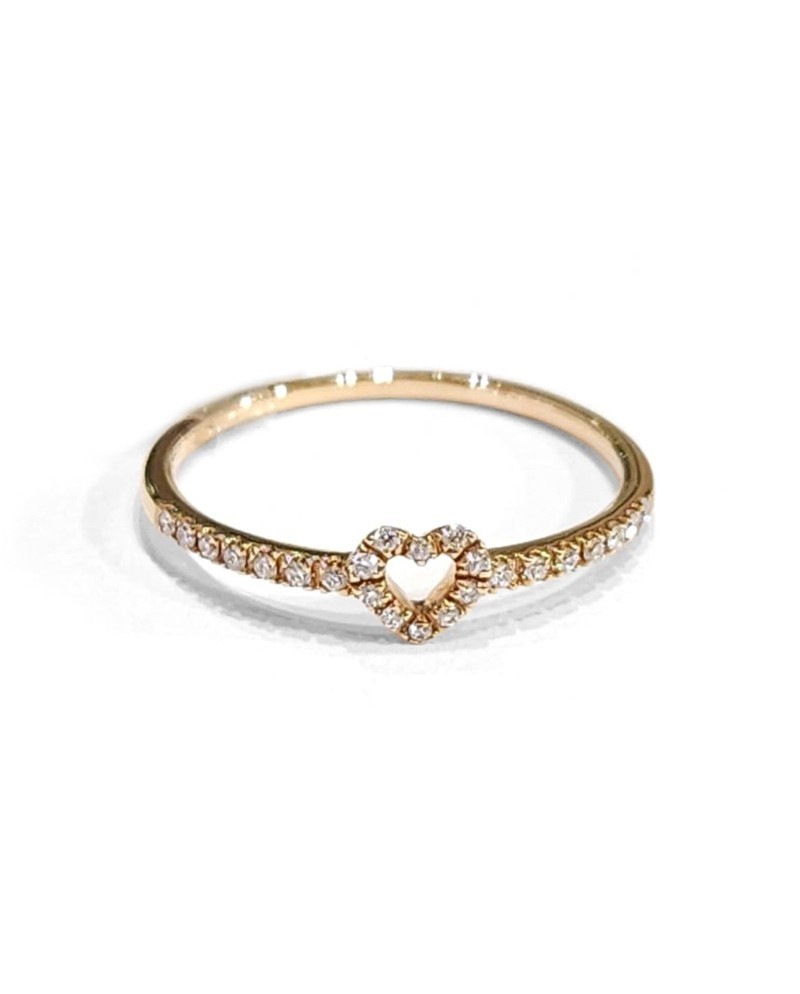 Anello Crivelli in Oro Rosa con Diamanti e Cuore