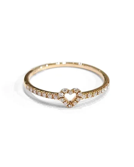 Anello Crivelli in Oro Rosa con Diamanti e Cuore
