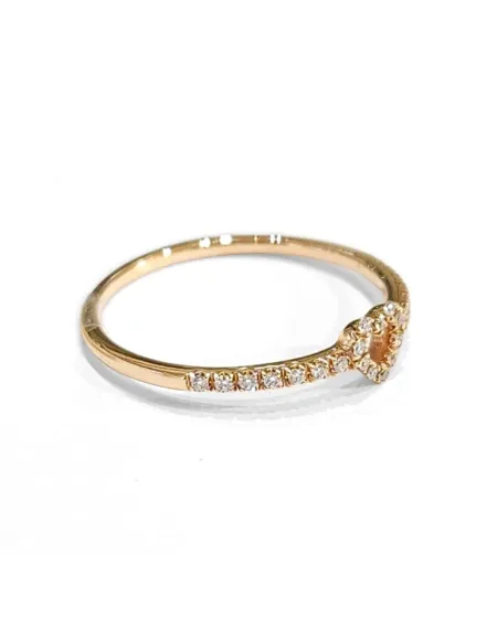 Anello Crivelli in Oro Rosa con Diamanti e Cuore