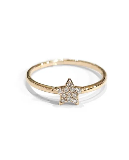 Bague Crivelli en or rose avec pavé de diamants étoiles