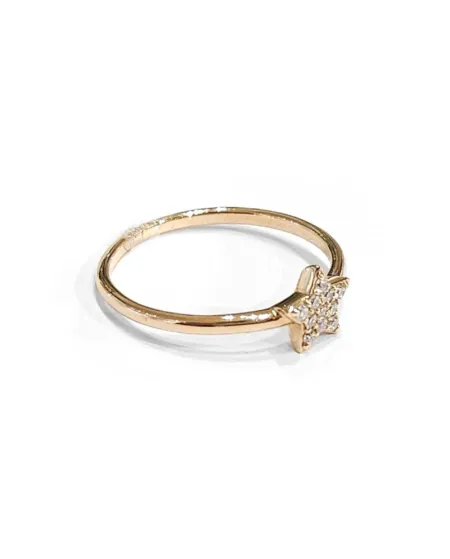 Anello Crivelli in Oro Rosa con Pavé di Diamanti a Stella