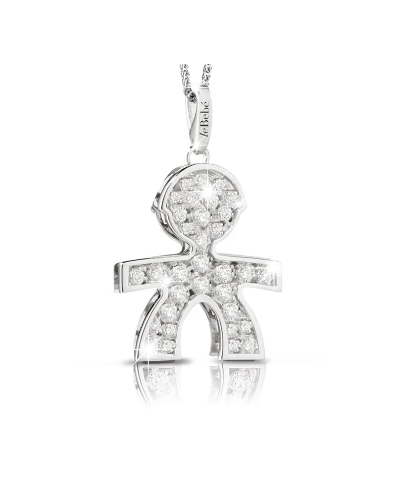 Le Bebé Maschietto pendant in white gold and diamonds with gold chain