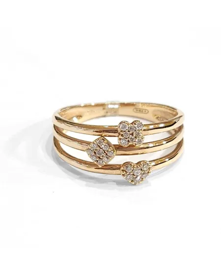 Anello Crivelli in Oro Rosa con Pavé di Diamanti e Simboli