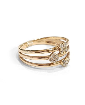 Bague Crivelli en or rose avec pavé de diamants et symboles