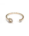 Anello Aperto Crivelli in Oro Rosa con Diamanti e Lettera "D"