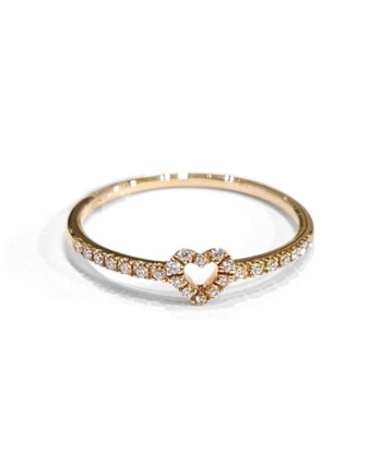 Crivelli Ring in Rose Gold with Diamonds and Heart