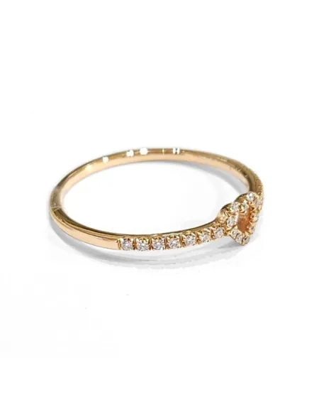 Anello Crivelli in Oro Rosa con Diamanti e Cuore