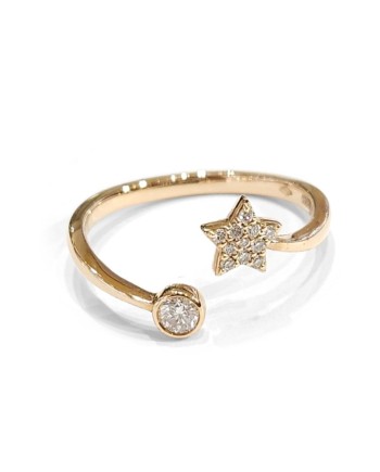 Crivelli Open Ring in Rose Gold with Diamonds and Star
