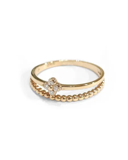 Bague Crivelli en or rose avec diamants