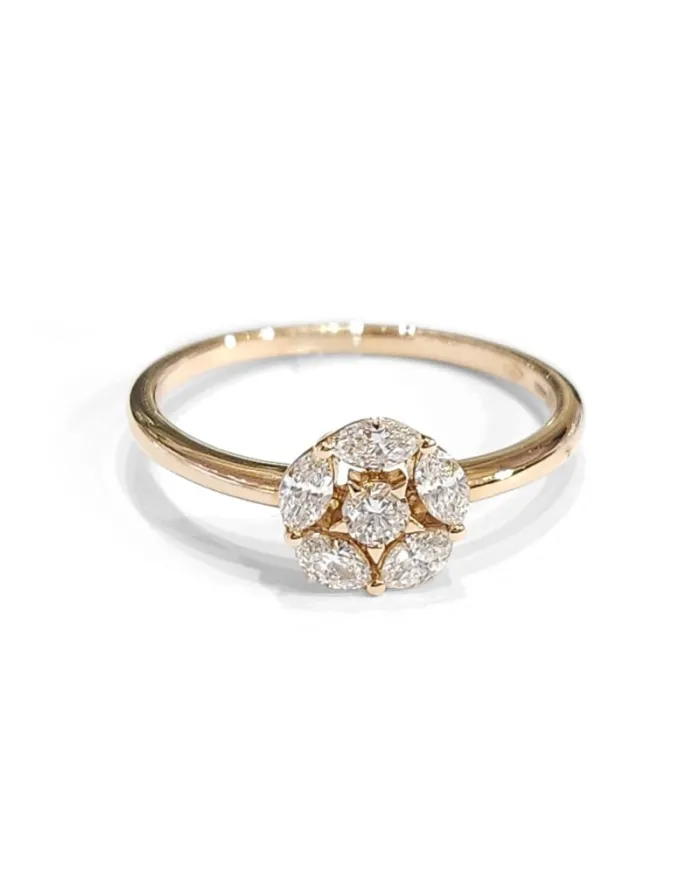 Crivelli Ring in Rose Gold with Diamonds