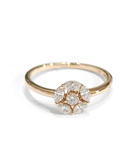 Bague Crivelli en or rose avec diamants