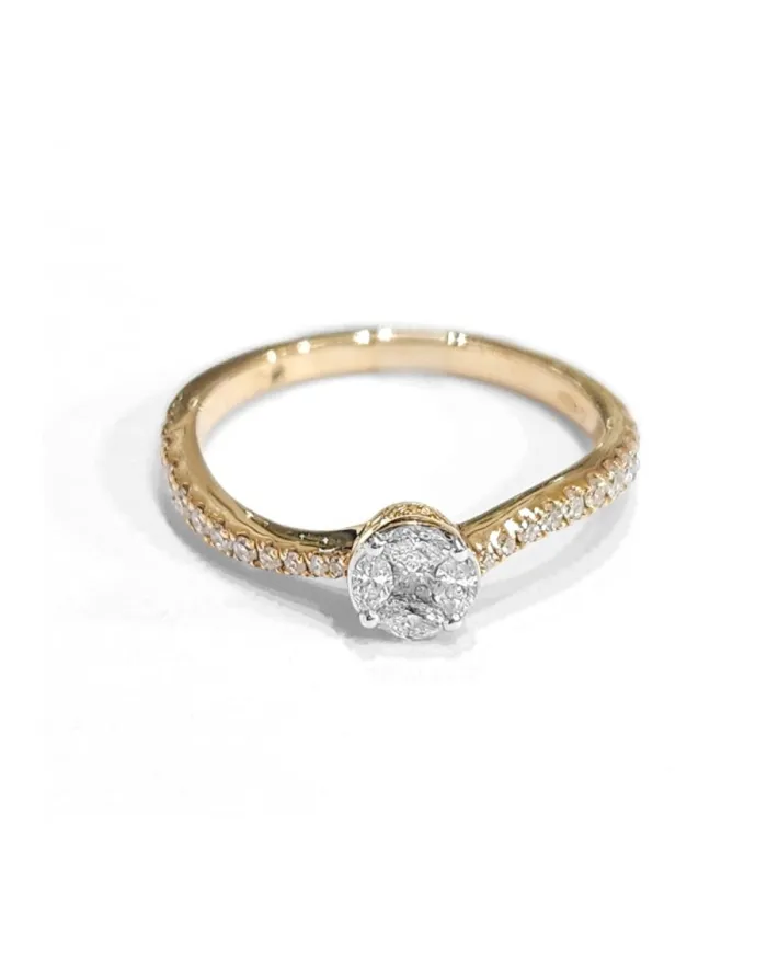 Bague Crivelli en or rose avec diamants