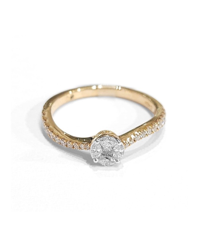 Bague Crivelli en or rose avec diamants