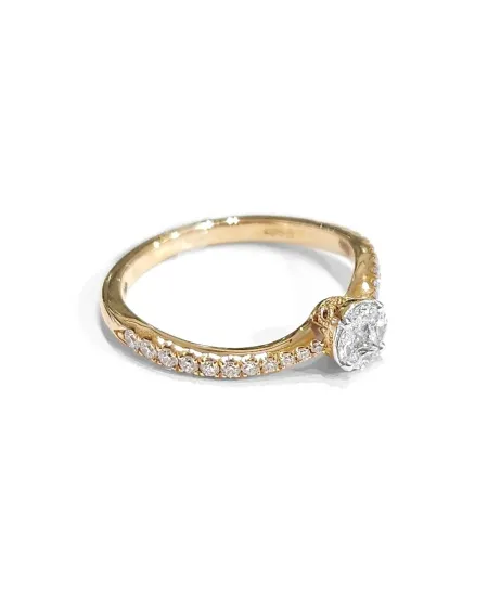 Anello Crivelli in Oro Rosa con Diamanti