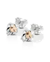 Boucles d'oreilles Le Bébé en or blanc, or rose et diamants pour filles