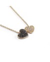 Collana Crivelli in Oro Rosa con Cuori di Diamanti Bianchi e Neri
