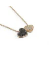 Collier Crivelli en or rose avec cœurs en diamants blancs et noirs