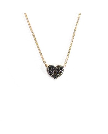 Crivelli Rose Gold Necklace with Black Diamond Heart