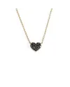 Collier Crivelli en Or Rose avec Coeur de Diamants Noirs