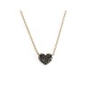 Crivelli Rose Gold Necklace with Black Diamond Heart