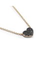 Collier Crivelli en Or Rose avec Coeur de Diamants Noirs