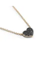 Collier Crivelli en Or Rose avec Coeur de Diamants Noirs
