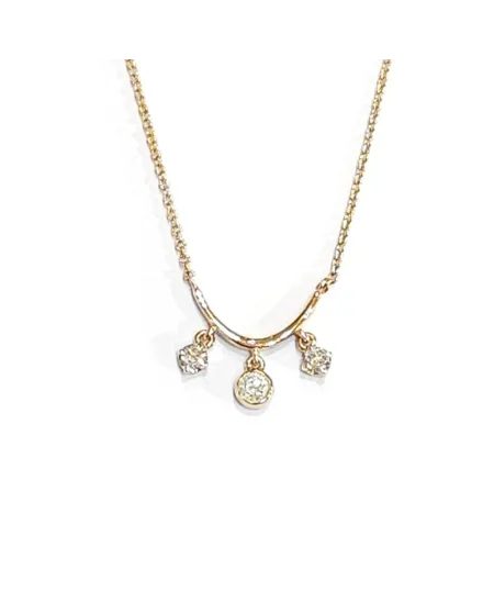Collana Crivelli in Oro Rosa con Diamanti Bianchi