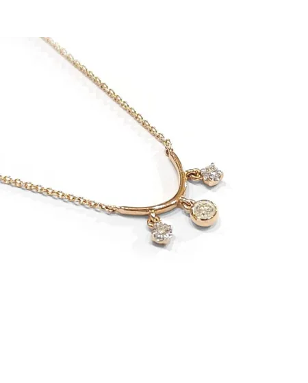 Collana Crivelli in Oro Rosa con Diamanti Bianchi
