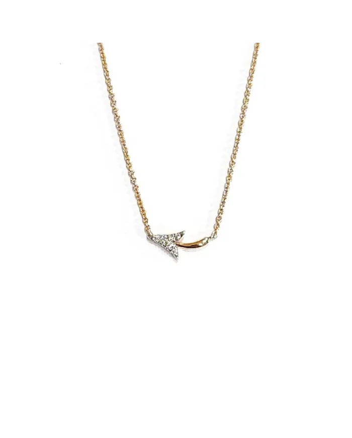 Collier Crivelli en or rose avec flèche en diamant blanc