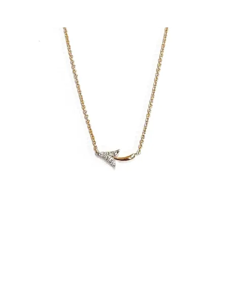 Crivelli Rose Gold Necklace with Arrow White Diamonds