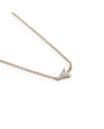 Collier Crivelli en or rose avec flèche en diamant blanc
