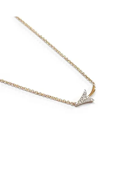 Crivelli Rose Gold Necklace with Arrow White Diamonds
