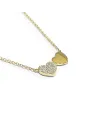 Collier Crivelli en or jaune avec cœurs et diamants blancs