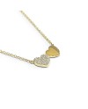 Crivelli Necklace in Yellow Gold with Hearts and White Diamonds