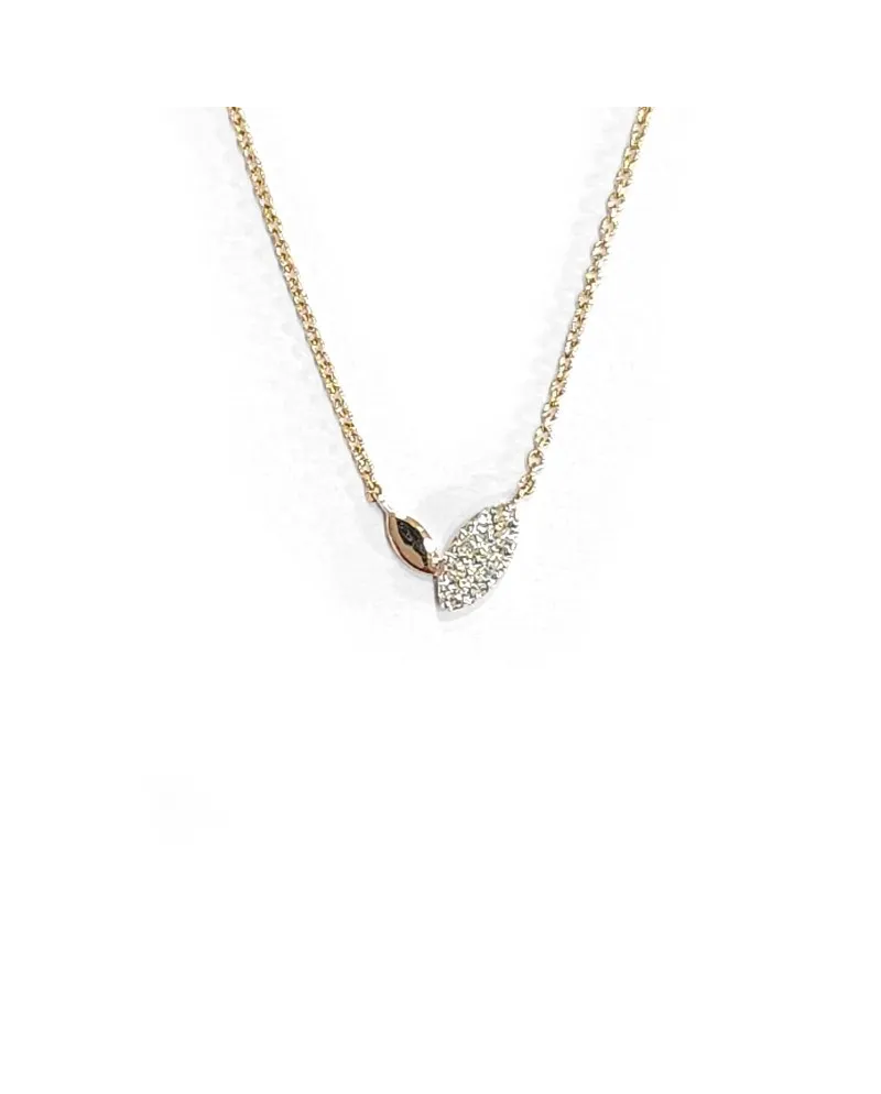 Collier Crivelli en or rose avec pavé de diamants blancs