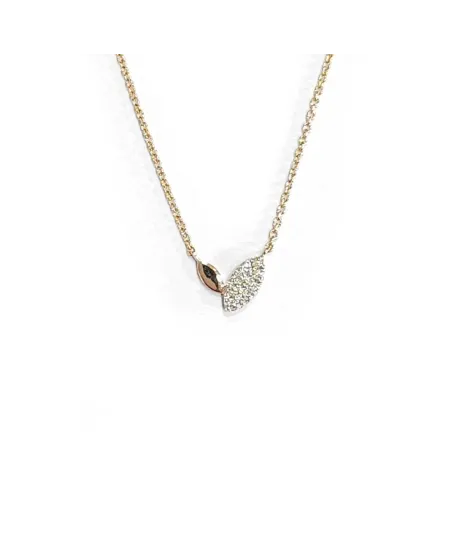 Collier Crivelli en or rose avec pavé de diamants blancs