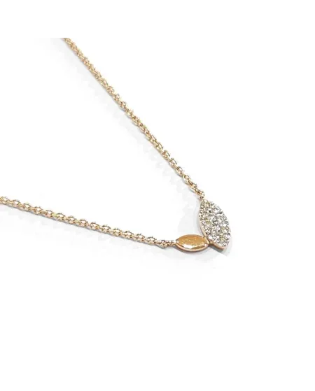 Collana Crivelli in Oro Rosa con Pavé di Diamanti Bianchi