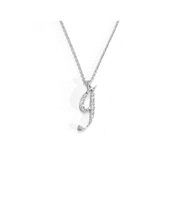 Crivelli Necklace in White Gold with Diamonds Letter "I"