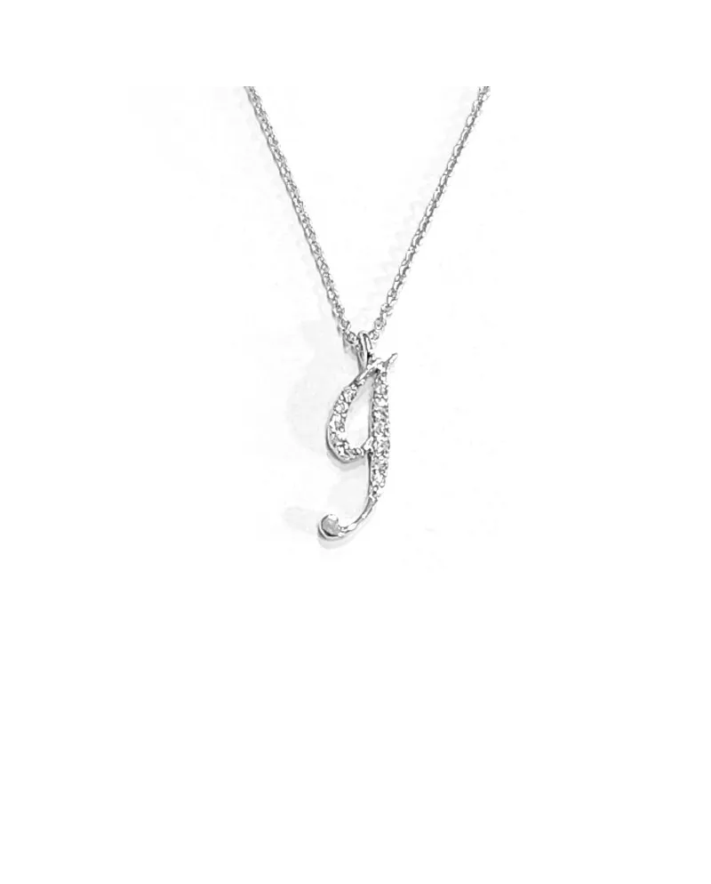 Collier Crivelli en Or Blanc avec Diamants Lettre "I"