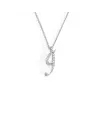 Collana Crivelli in Oro Bianco con Diamanti Lettera "I" Corsivo