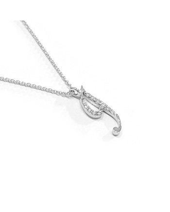 Crivelli Necklace in White Gold with Diamonds Letter "I"